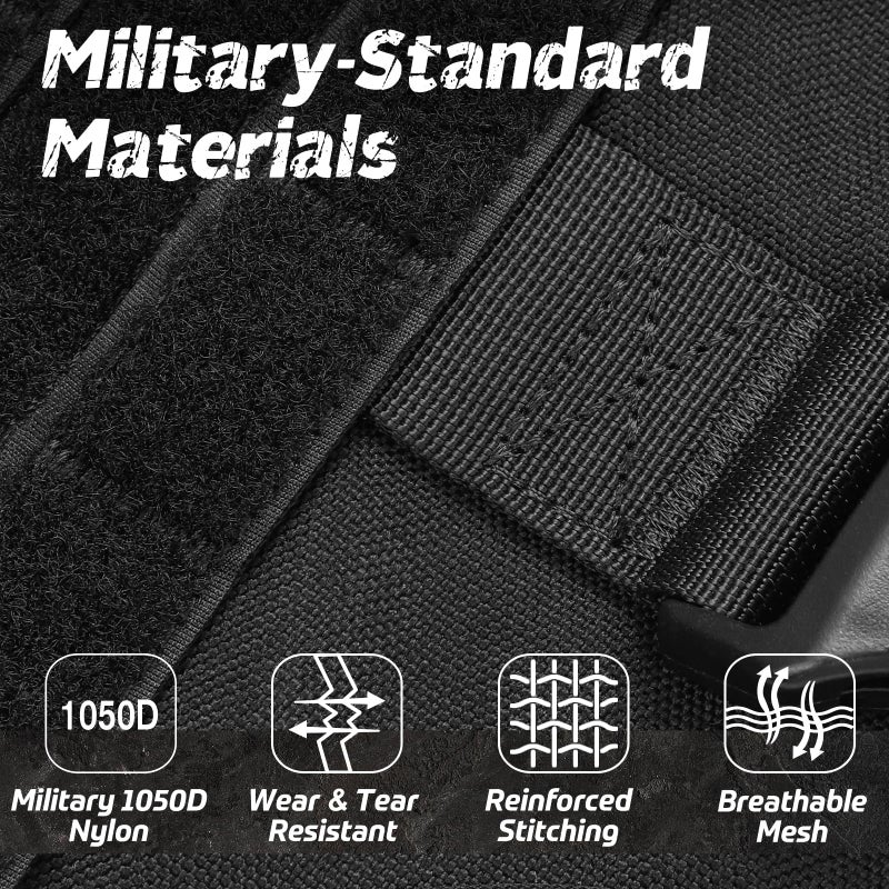 rabbitgoo Tactical Dog Harness Medium Sized, Heavy Duty Pet Harness with Handle, No-Pull Service Vest Medium Breed, Adjustable Military Dog Vest for Training Hunting Walking, Black, M - Image 2